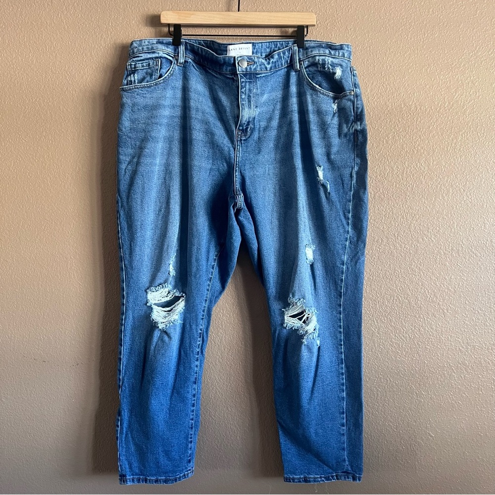 Lane Bryant Signature Fit Mid Rise Boyfriend Distressed Jeans Size 20